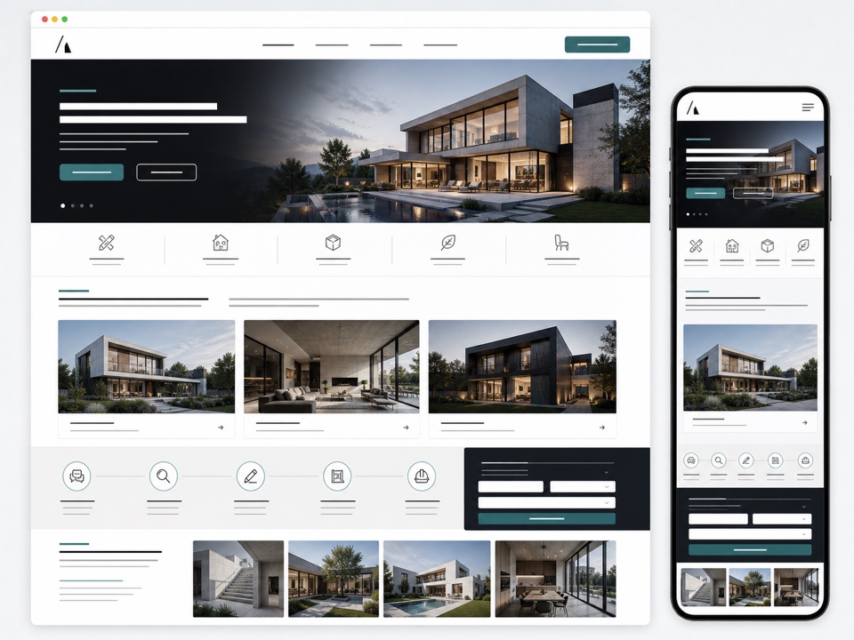 Site pour architecte - exemple de design web généré par IA