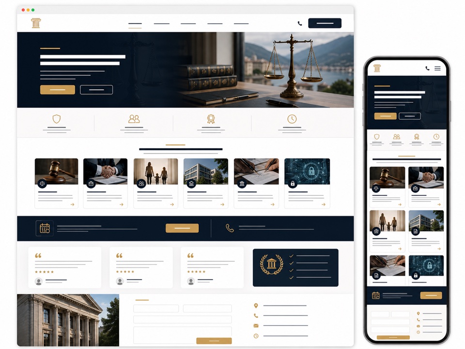 Site pour avocat - exemple de design web généré par IA