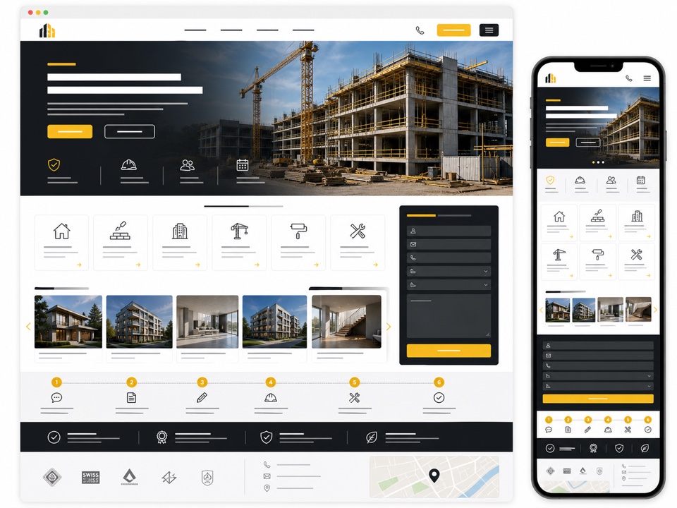 Site pour construction - exemple de design web généré par IA