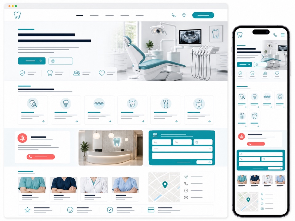 Site pour dentiste - exemple de design web généré par IA