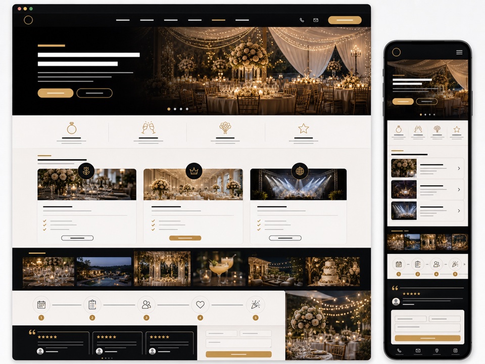 Site pour événementiel - exemple de design web généré par IA