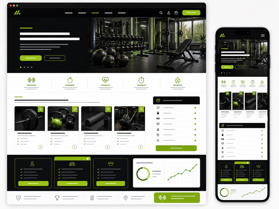 Site pour coach fitness - exemple de design web généré par IA