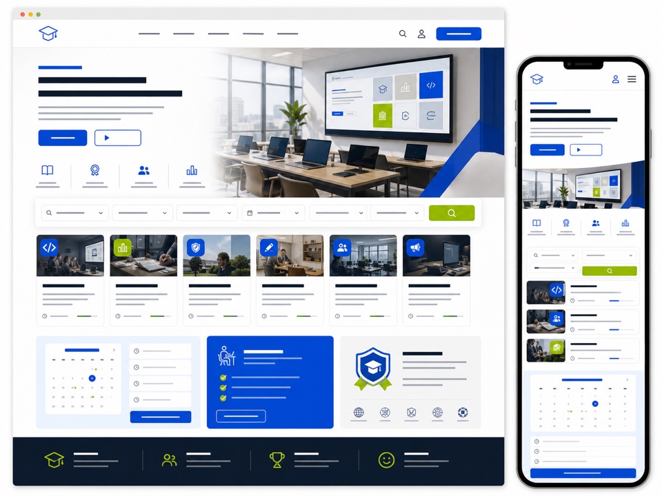 Site pour centre de formation - exemple de design web généré par IA