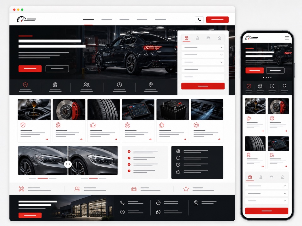 Site pour garage - exemple de design web généré par IA