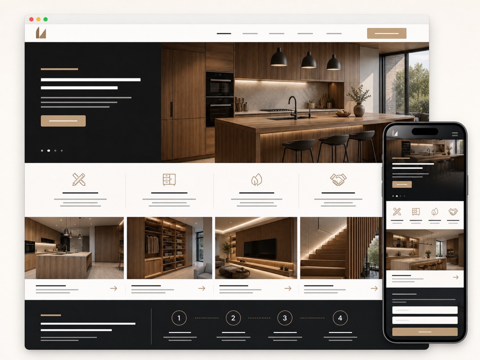 Site pour menuisier - exemple de design web généré par IA