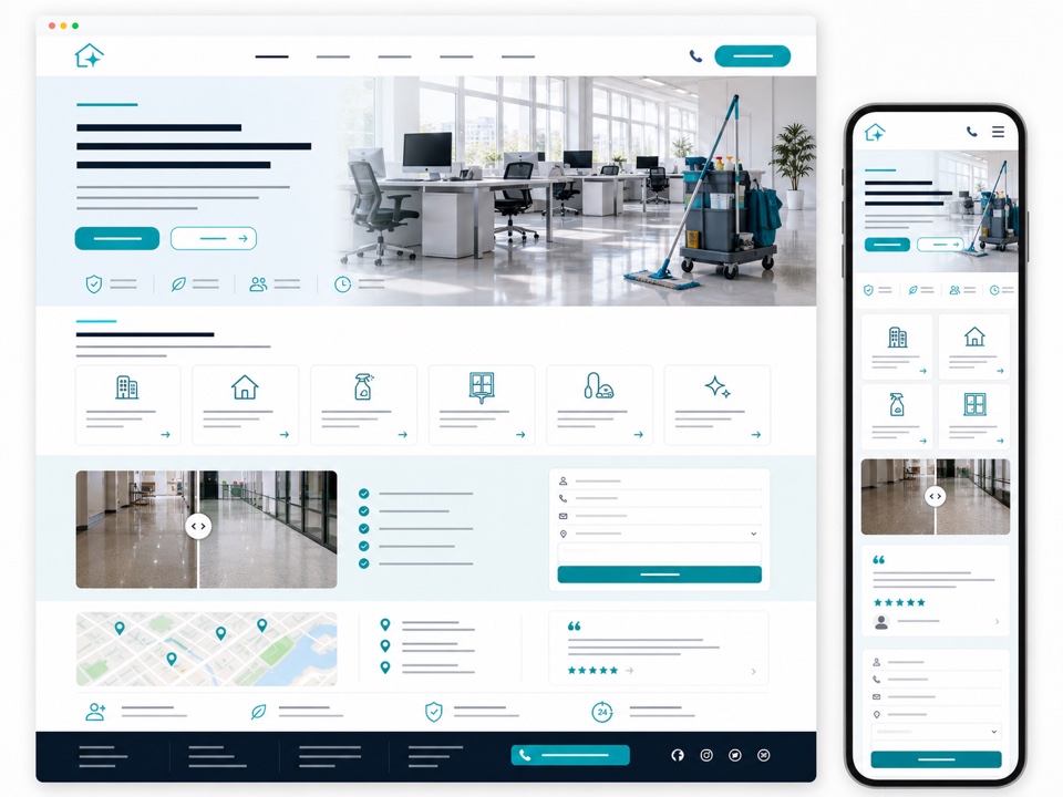 Site pour nettoyage - exemple de design web généré par IA