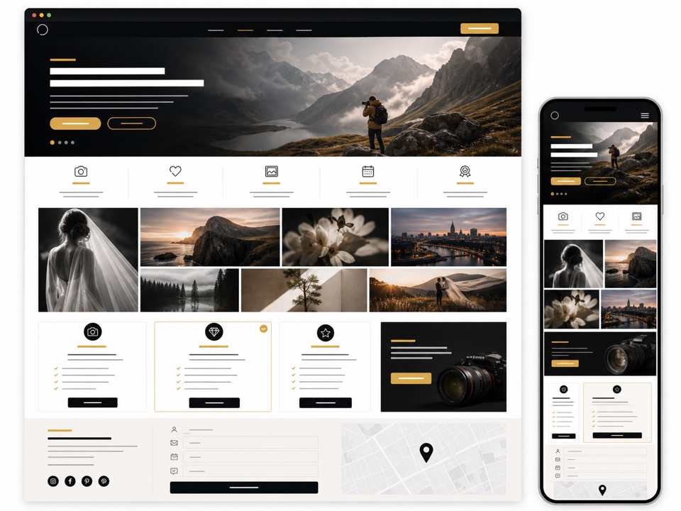 Site pour photographe - exemple de design web généré par IA