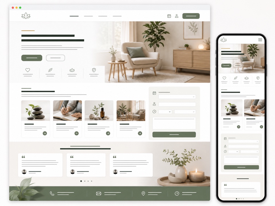 Site pour thérapeute - exemple de design web généré par IA
