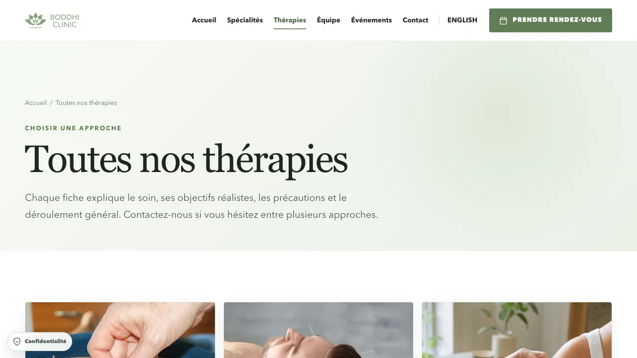 Boddhi Clinic · Le contenu et les services vus plus en détail