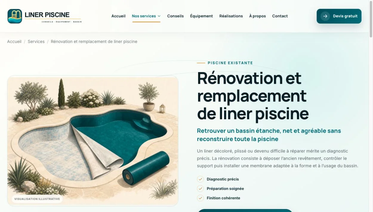 Liner Piscine · Pool liner renovation explained clearly
