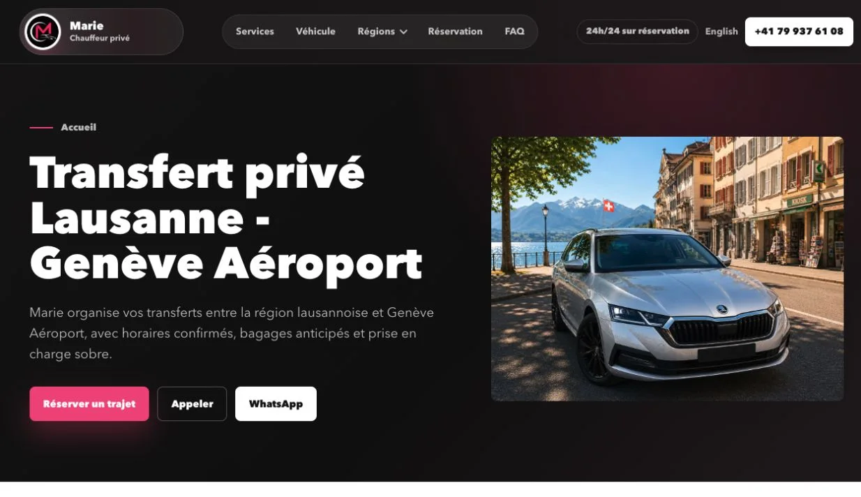 Marie Chauffeur Privé · A closer look at the content and services
