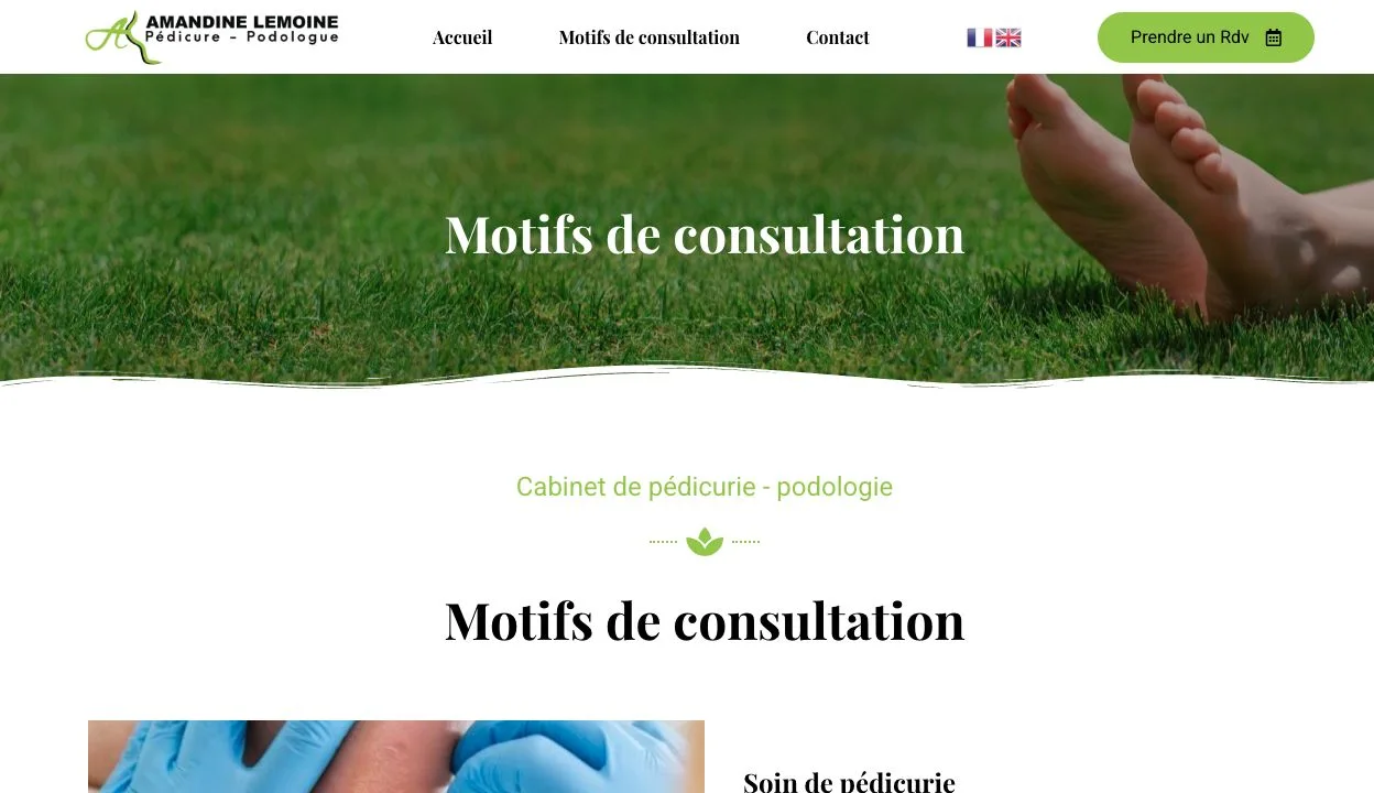 Amandine Lemoine · Pédicure-Podologue · A closer look at the content and services