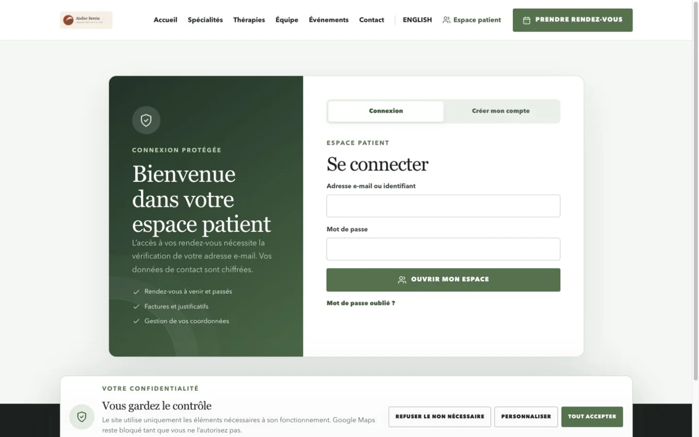 Expérience pensée pour mobile — Atelier Serein